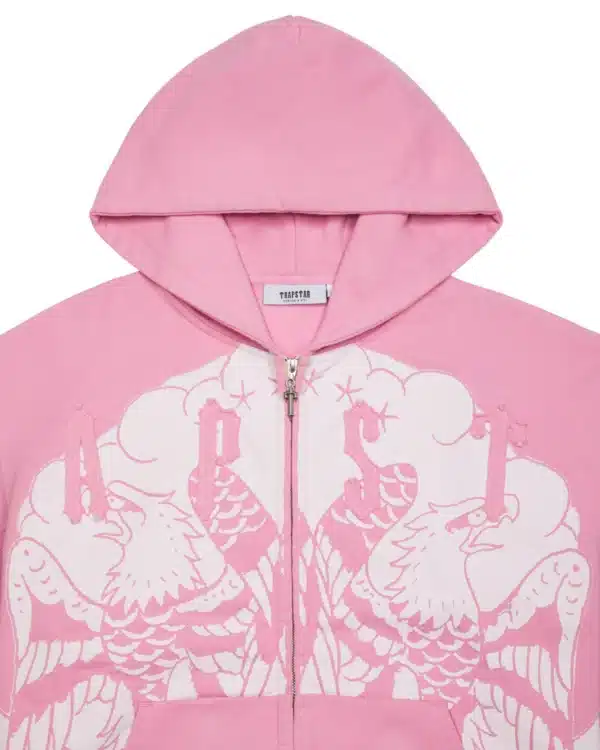 Trapstar x Ed Hardy Irongate Zip Through Hoodie - Pink