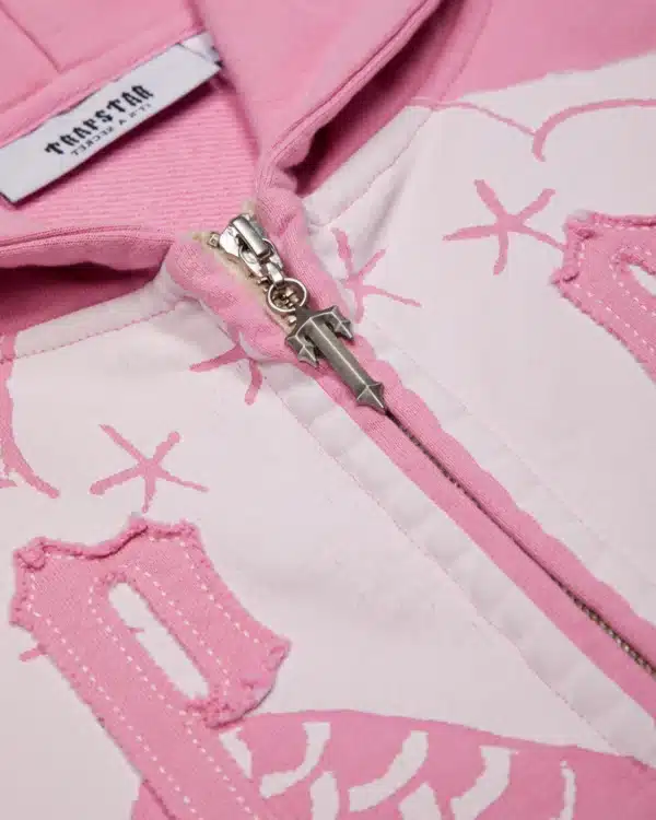 Trapstar x Ed Hardy Irongate Zip Through Hoodie - Pink